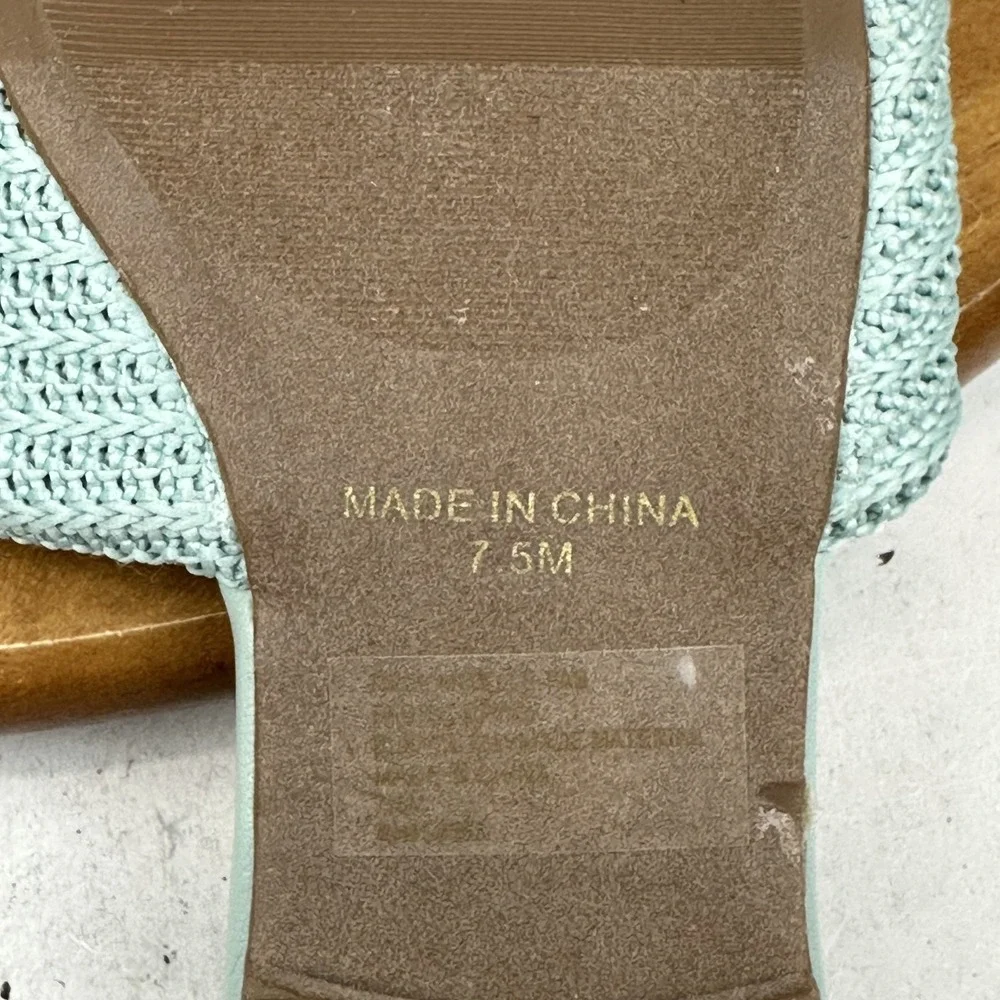 New NWOB‎ Womens Nordstrom Rack Chantelle Turquoise Slides Sandals Size 7.5 M